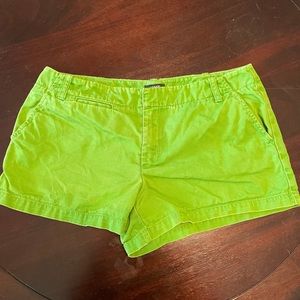 J Crew low fit chino shorts.